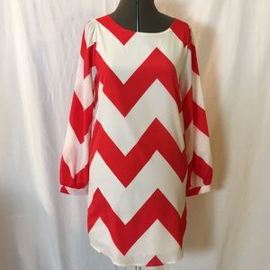 Everly Chevron Relaxed Fit Tunic Shirt Dress